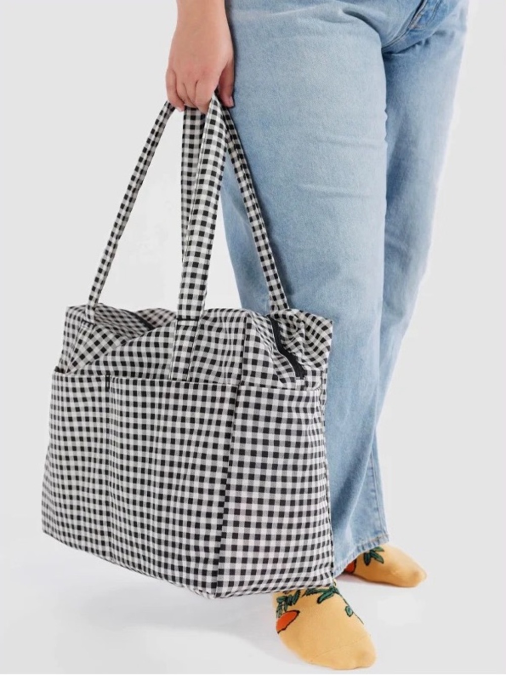 ✨BNWOT - Baggu Cloud Carry-On Bag Black & White Gingham✨